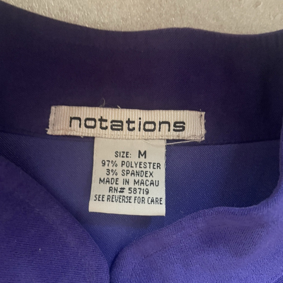Vintage 90s Notations Jacket Women Medium Purple Red Hat Lady Button Front Top - Picture 4 of 12